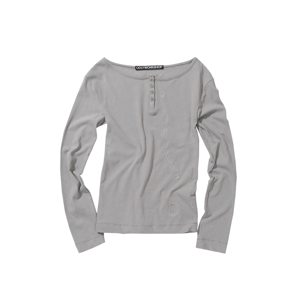 WGTS2501017-2 Odlyworkshop Stitch Henley Tee Dim