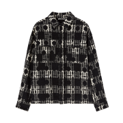 Palm Angels Check Monogram Pockets Overshirt BLACK