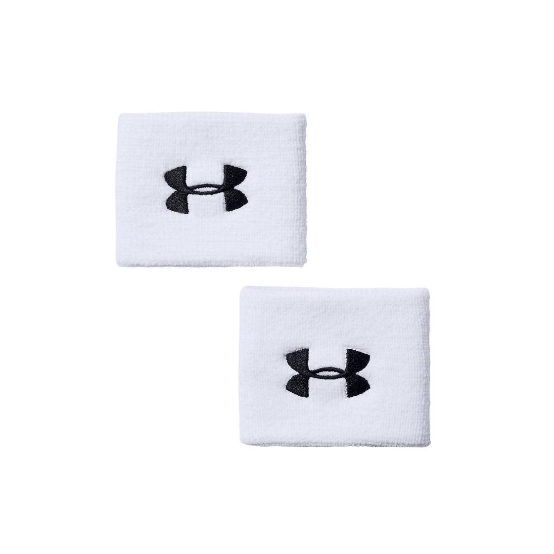 1276991-100 Under Armour 3" Performance Wristband White Black (2 Pack)