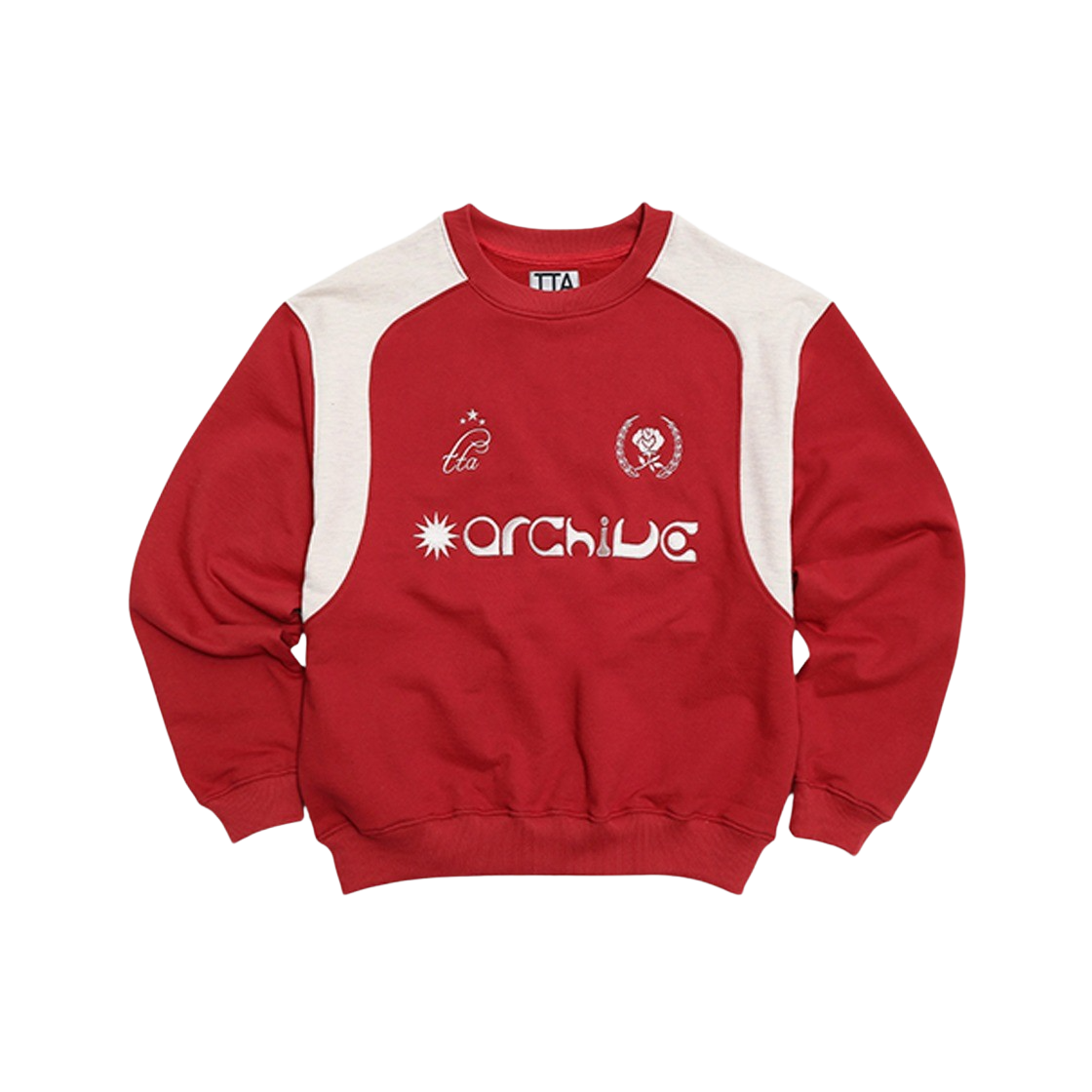 TTA42ABSW001RD Towtow.archive ARCHIVE VARSITY SWEAT SHIRTS CHERRY RED - 대표 이미지 #1