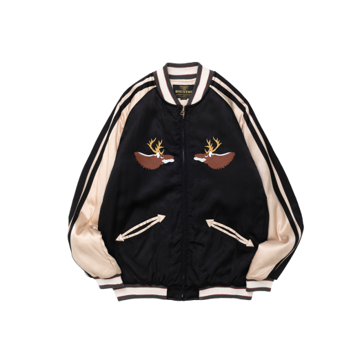 51394BK Houston Japan Rayon Souvenir Jacket Alaska Black 51394BK