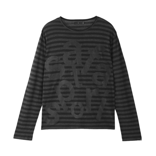 saf0099 [예약 배송] Safarispot Ticketing Stripe Border Tee Black