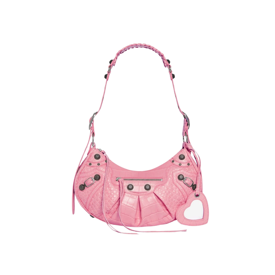 발렌시아가 르 카골 스몰 숄더백 크로커다일 엠보스 핑크(Balenciaga Le Cagole Small Shoulder Bag Crocodile Embossed Pink) - 1
