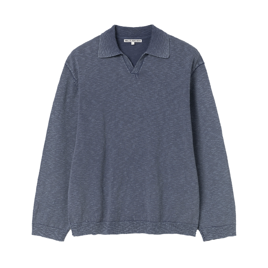 밀로 아카이브 피그먼트 코어 카라 니트 인디고 블루