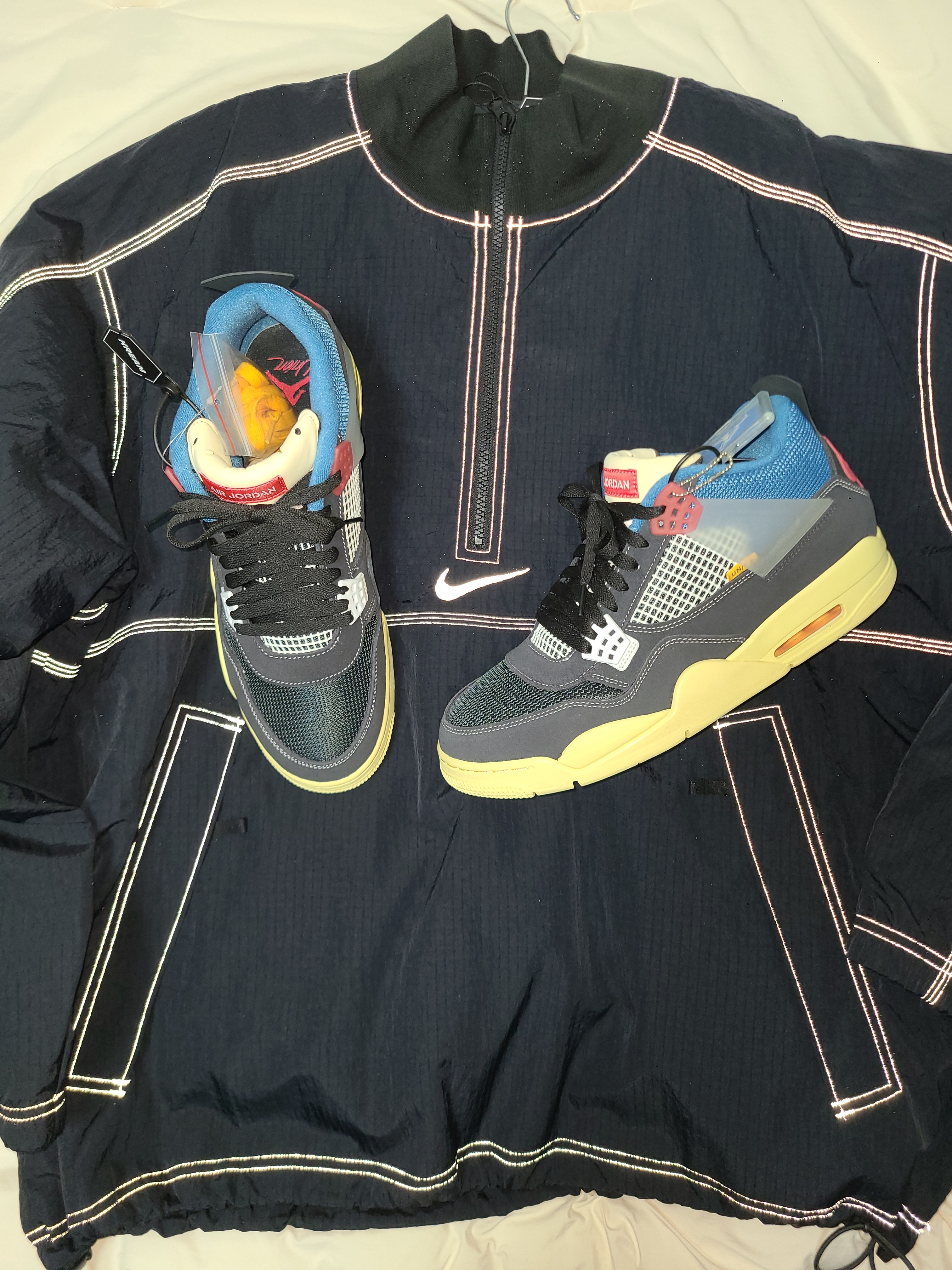 Supreme x Nike Ripstop Pullover Black - 24SS, Jordan 4 x Union Retro Off Noir 착용 스타일 - 2