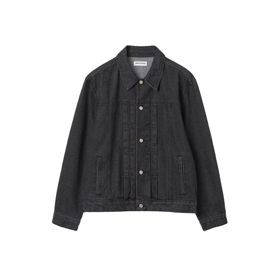 밀로 아카이브 더블 소프트 데님 자켓 워시드 블랙