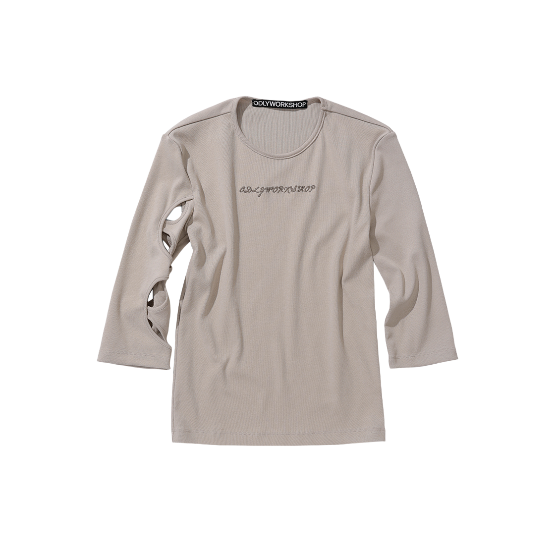 WGTS2401016-4 Odlyworkshop 3-Quarter Cutout Tee Grain