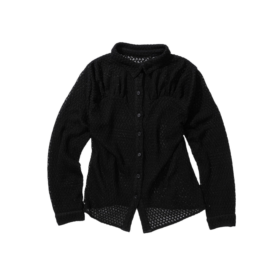 WGSH2504005-2 Odlyworkshop Knit Ruched Shirt Silence