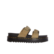 Dr. Martens Women Myles Nubuck Double Strap Platform Sandals Savannah Tan