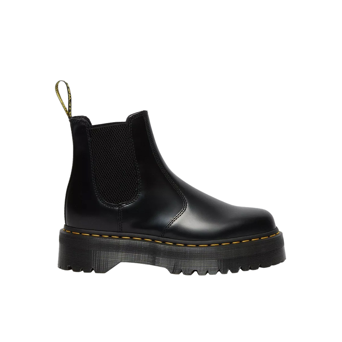 KM4BSOBDR13BK Dr. Martens Women 2976 Smooth Leather Platform Chelsea Boots Black