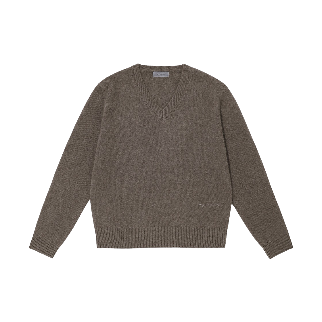BR023NTV0001C04 BY RANG V-neck Wool Blend Sweater Steel