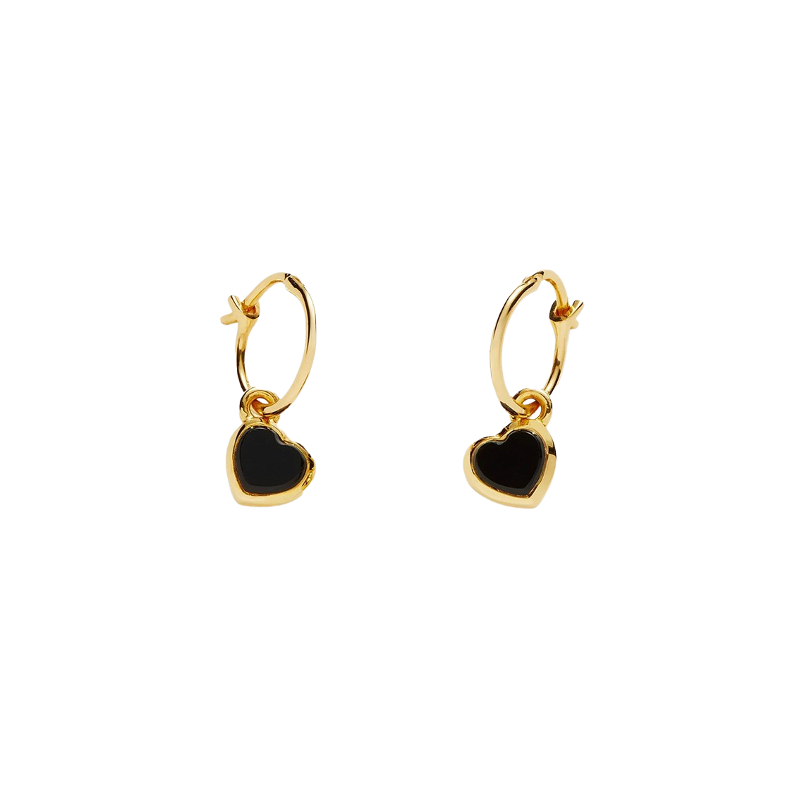 미쏘마 젤리 하트 젬스톤 참 후프 이어링 블랙 오닉스 - 24FW(Missoma Jelly Heart Gemstone Charm Hoop Earrings Black Onyx - 24FW)