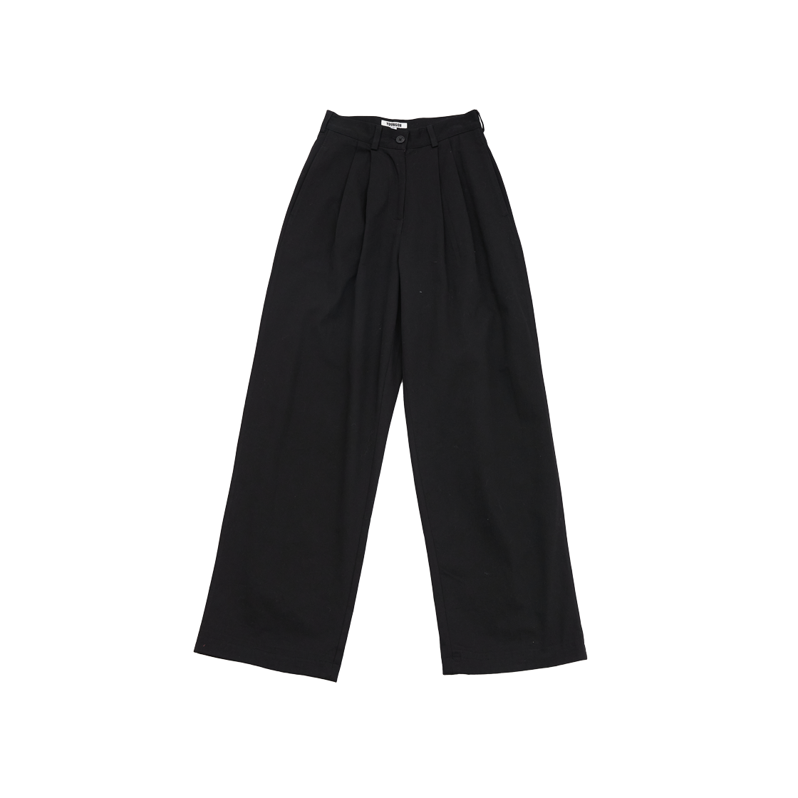 Relaxed Two-Tuck Cotton Pants Black YOUNGOH Relaxed Two-Tuck Cotton Pants Black