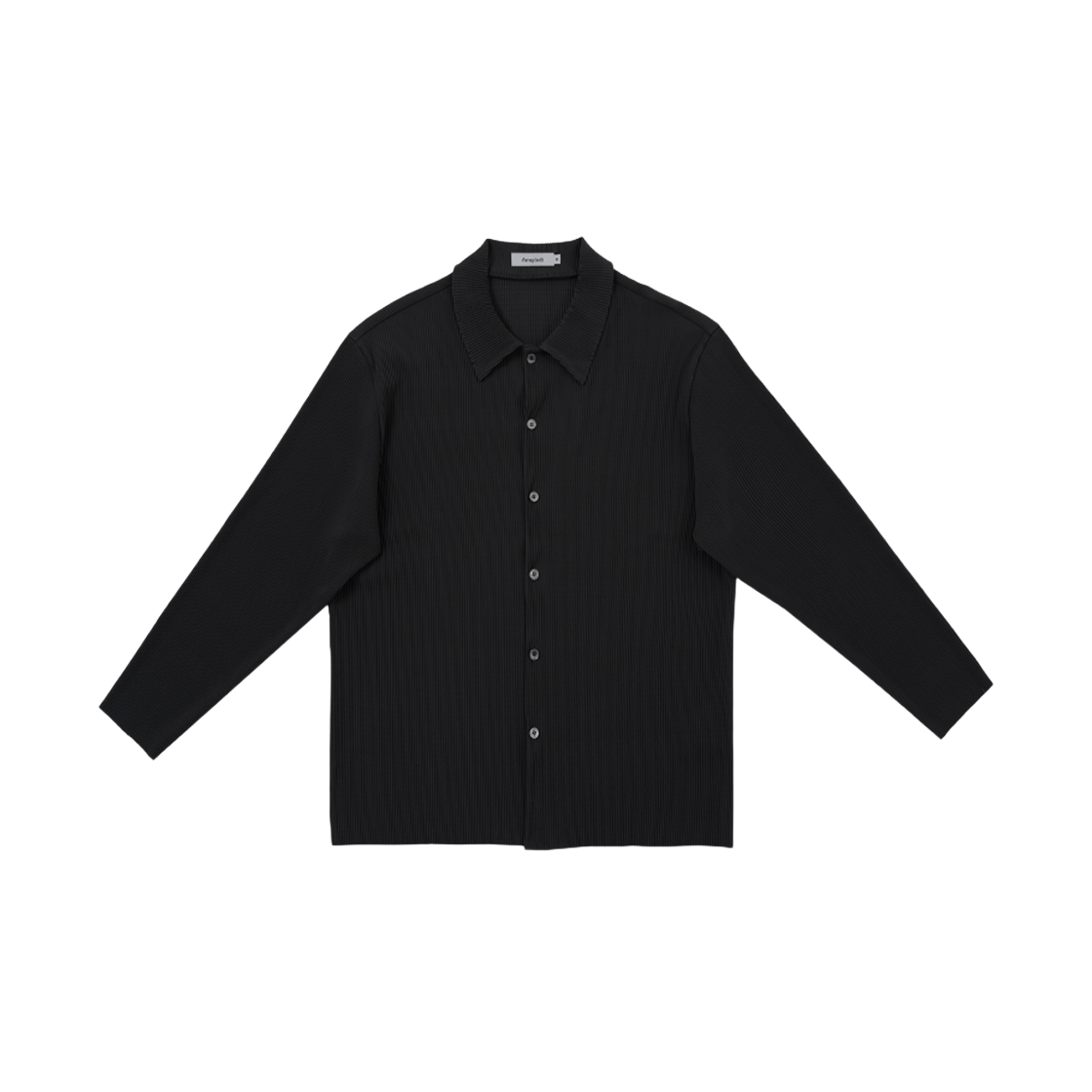 ARSH3301-Black Arrayed Semi Over Pleats Shirt Black