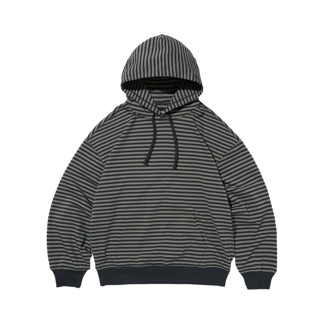 스웨이드 스트라이프 후디 그레이