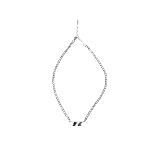 BF3UAC498SI BORN TO WIN Surgical Bold B Necklace Silver