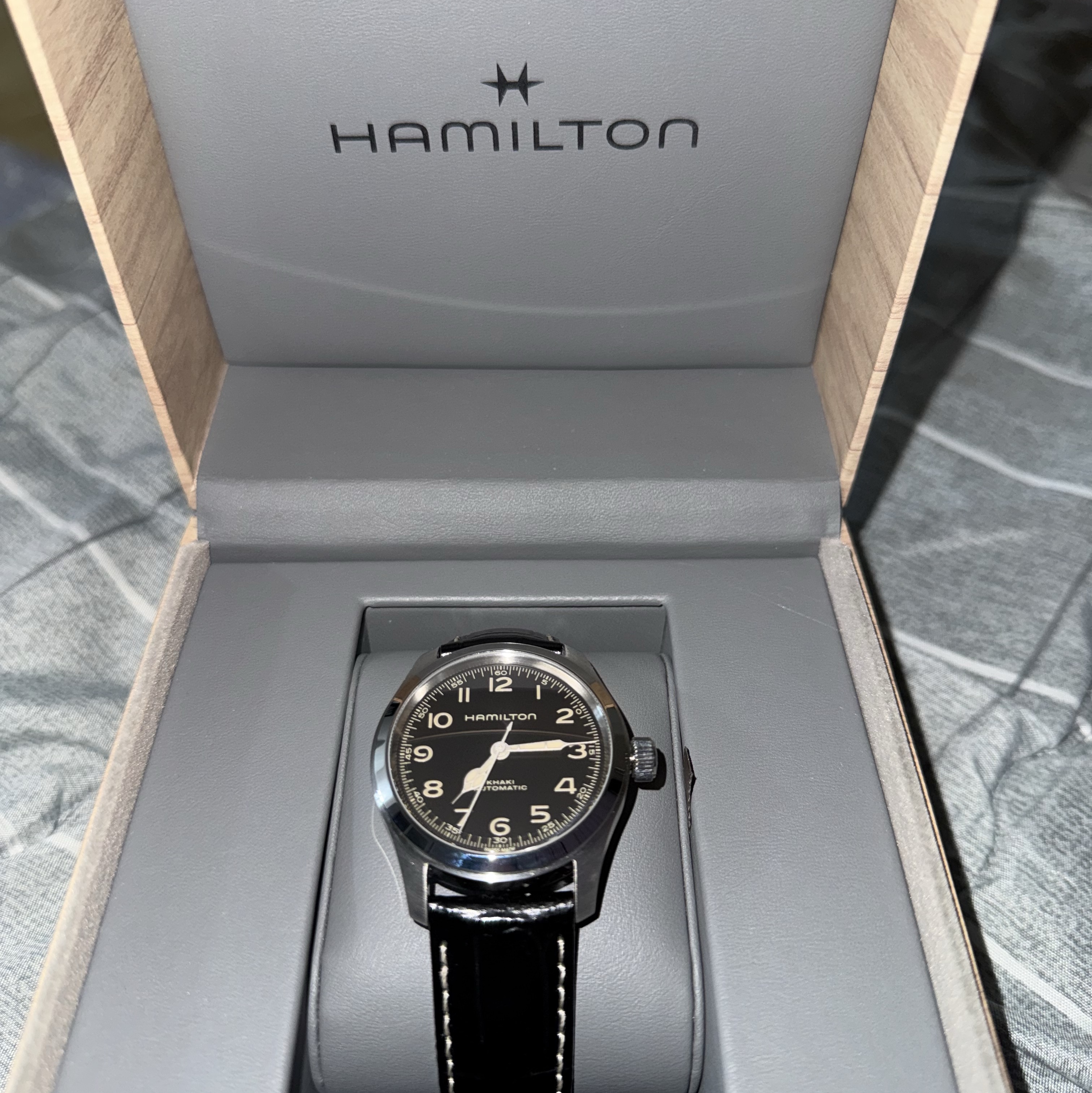 Hamilton Khaki Field Murph 38mm Automatic Stainless Steel Leather Black 착용 스타일