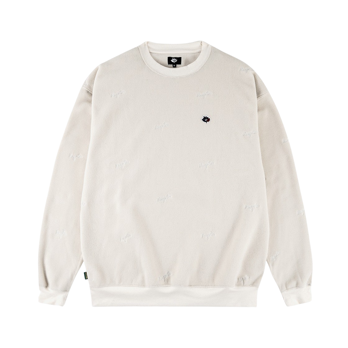 마젠타 스케이트보드 루프 플리스 크루넥 내추럴