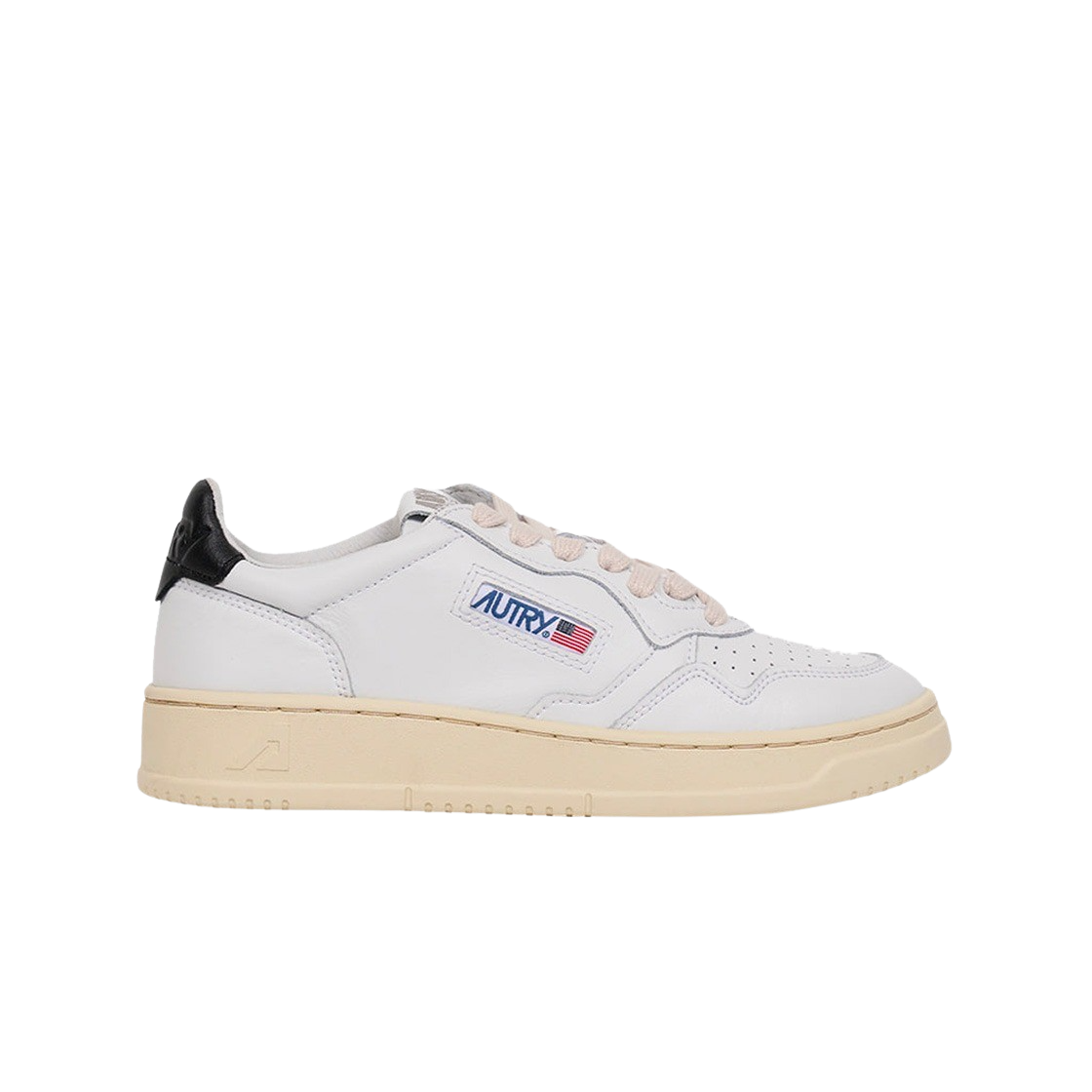 오트리 메달리스트 로우 레더 스니커즈 화이트 블랙