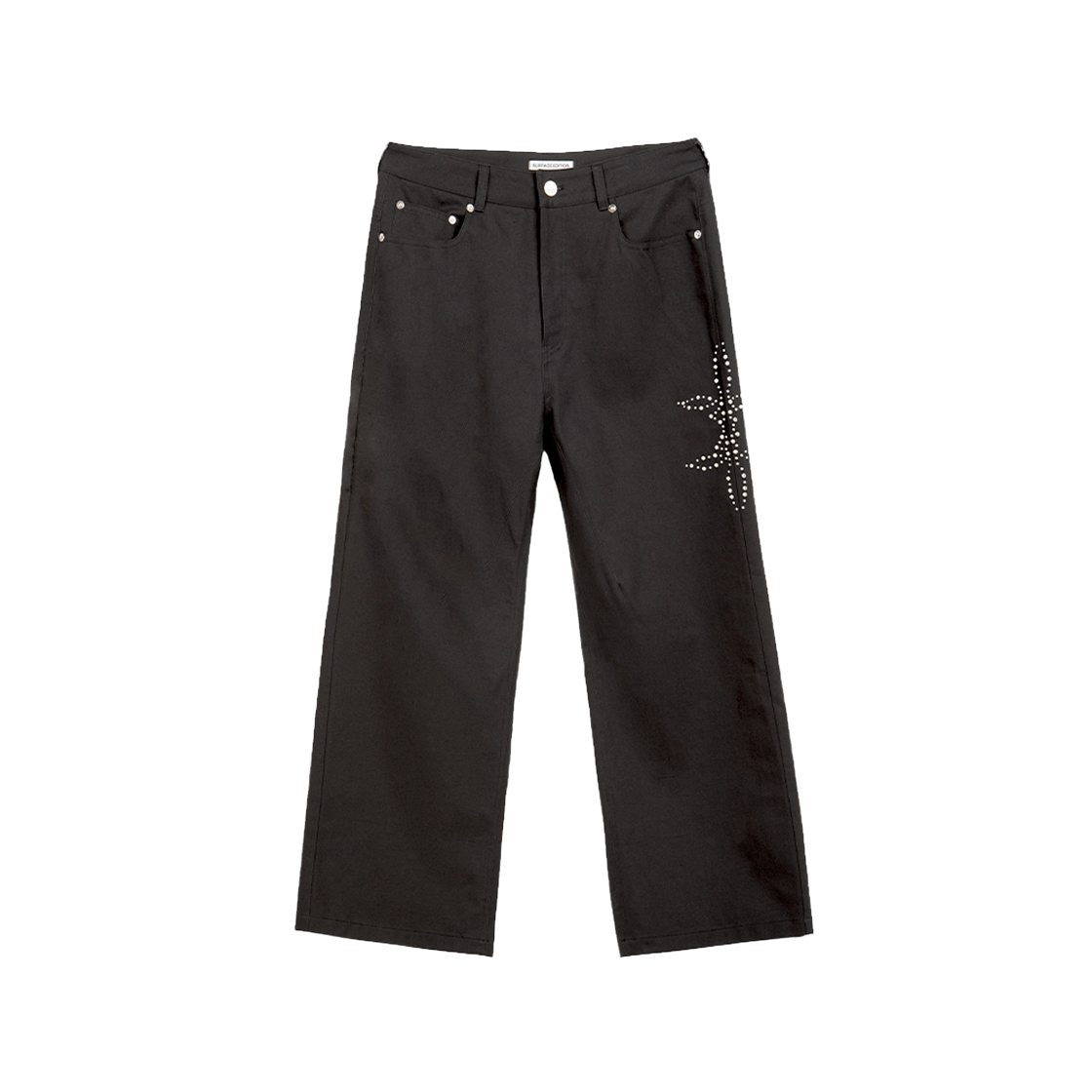 SE24FPT03BK Surface Edition Studded Wide Pants Black - 대표 이미지 #1