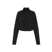Art of Field Half Neck Cropped T-Shirt Black