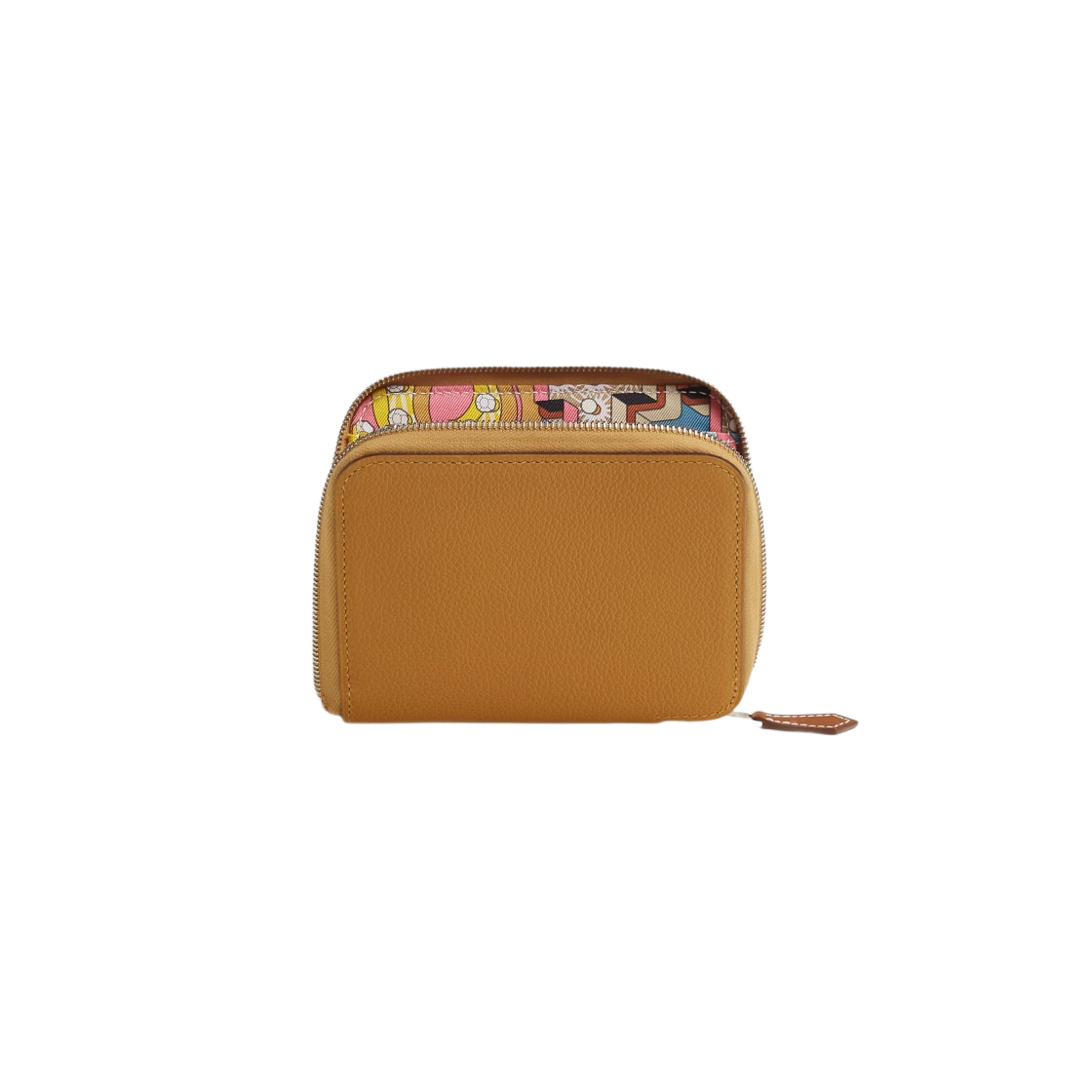 H085263CKAB Hermes Silk'In Compact Wallet Evercolor & Palladium Caramel New Bleu Jean Sun