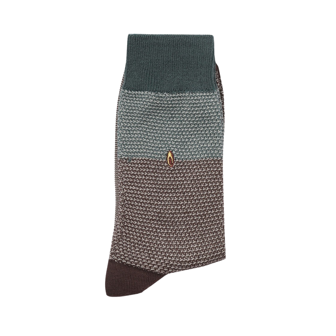 CALAX24523BRX Customellow Embroidery Color Block Socks Brown - 대표 이미지 #1