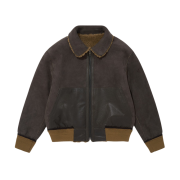 BY RANG Reversible Zipped Shearling Bomber Jacket Brown