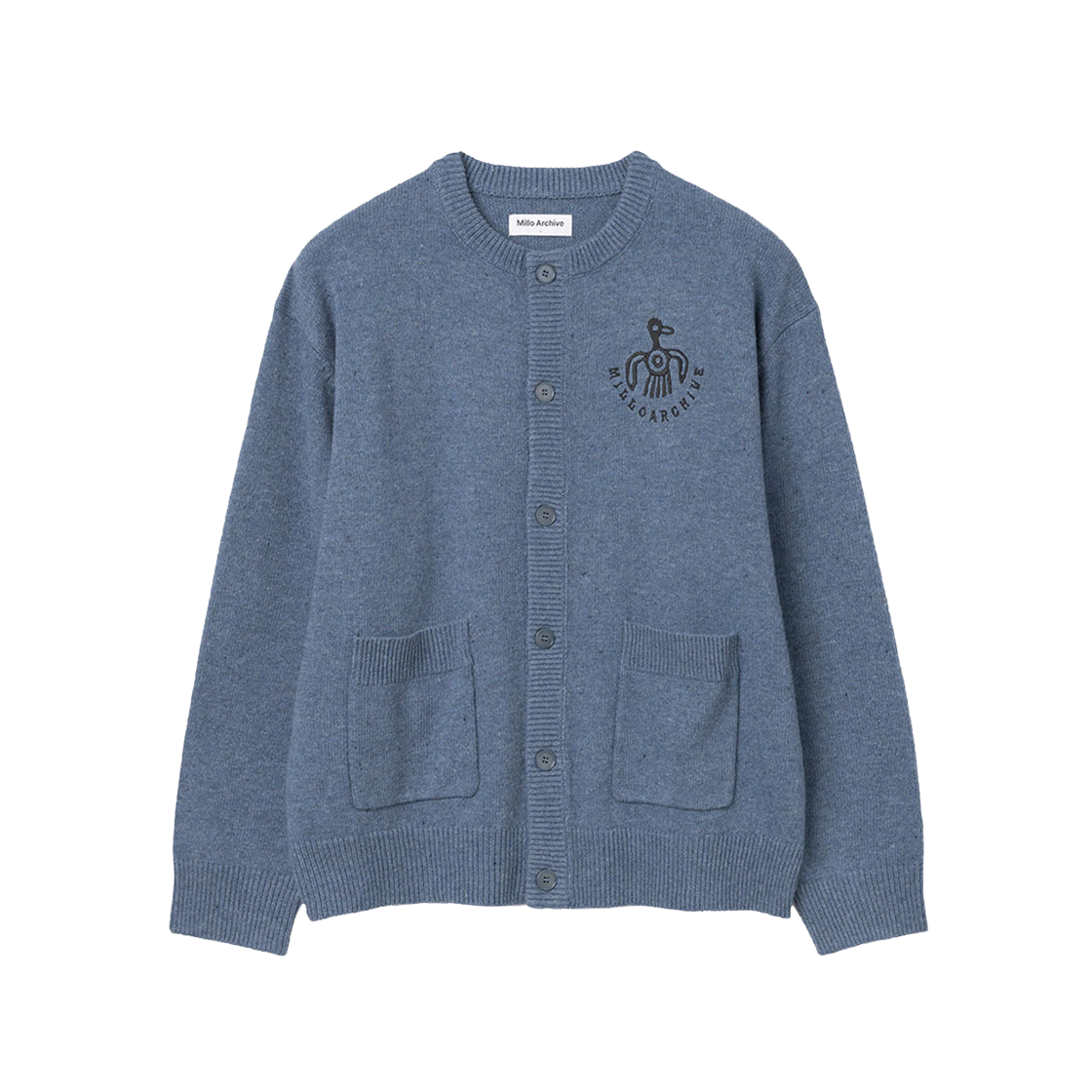 밀로 아카이브 모뉴먼트 라운드 가디건 멜란지 블루