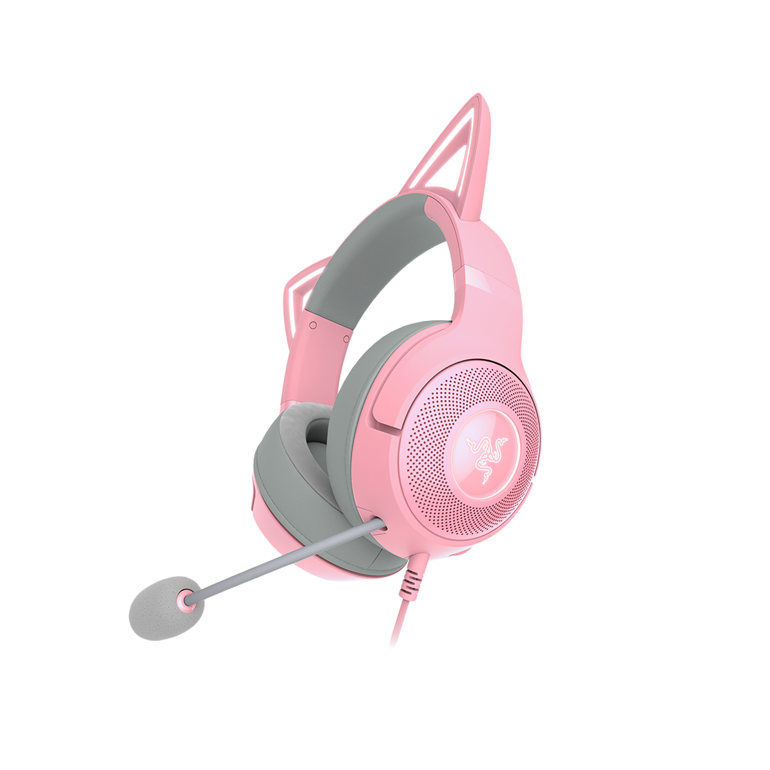 레이저 크라켄 키티 V2 쿼츠핑크 Kraken Kitty V2 Quartz 유선 게이밍 RGB 헤드셋(Razer Kraken Kitty V2 Quartz) - 1