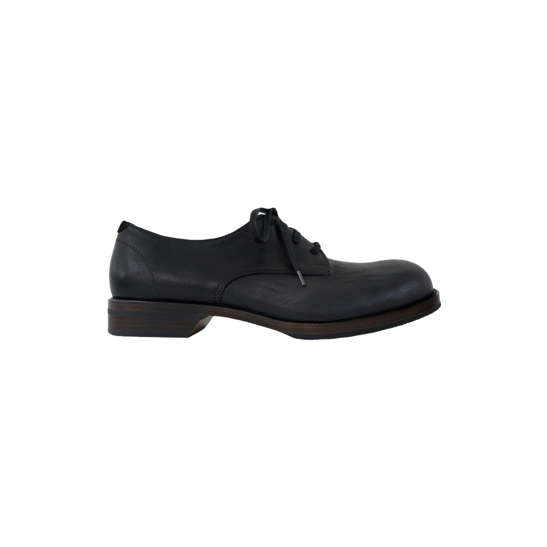 [프리오더] 폴리테루 더비 슈즈 블랙 브라운 솔([프리오더] Polyteru Derby Shoes Black Brown Sole)