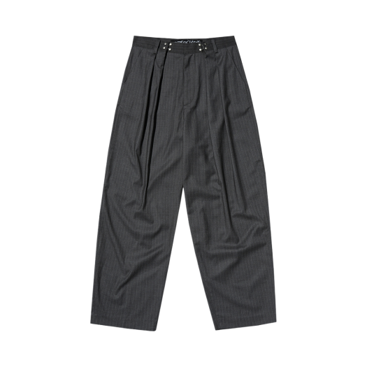 SDESBO200GY Suade Two Tuck Stripe Slacks Gray