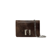 Newalrin "N"  Leather Wallet chain Bag Washing Camel Brown