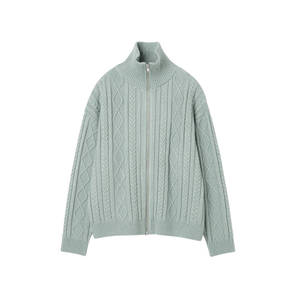 밀로 아카이브 뉴 프레즐 니트 집업 민트 그레이