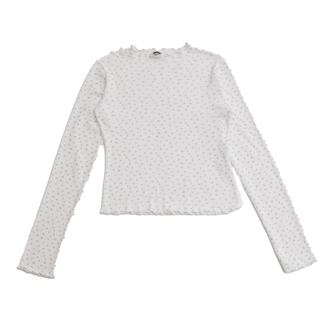 Edge-Point Flower Longsleeve Ts White YOUNGOH Edge-Point Flower Longsleeve Ts White