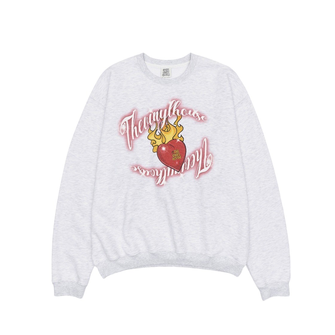 더바이닐하우스 버닝 하트 스웨트셔츠 라이트 그레이