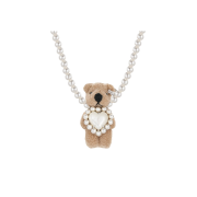 Yvmin Furry Bear Pearl Necklace Brown - 24FW