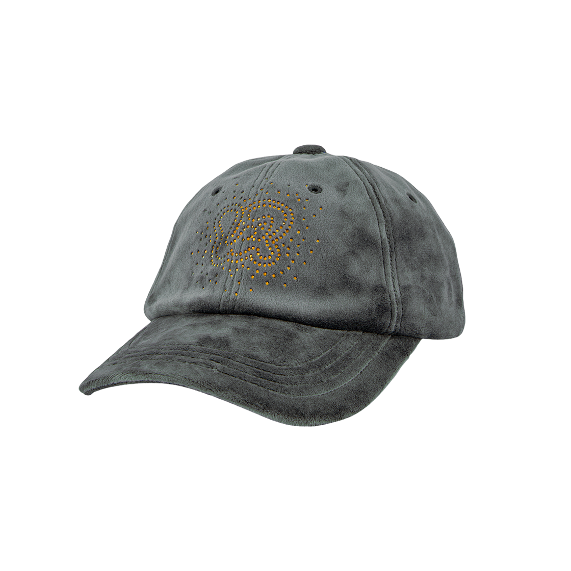 WL243WCA04UKAK MELLOW Rhinestone Velour Ball Cap  Khaki - 대표 이미지 #1