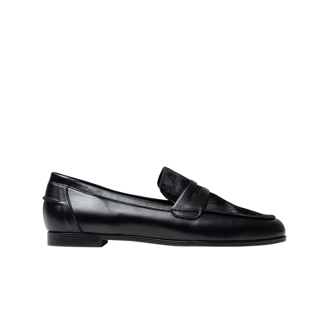 페니플레이트 여성 블랙 송치 로퍼(PENNY PLATE Women Loafer Hair On Hide)