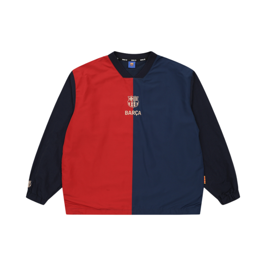 EBCZSWST1 FC Barcelona Classic Line Retro Woven Sweatshirt Navy Red