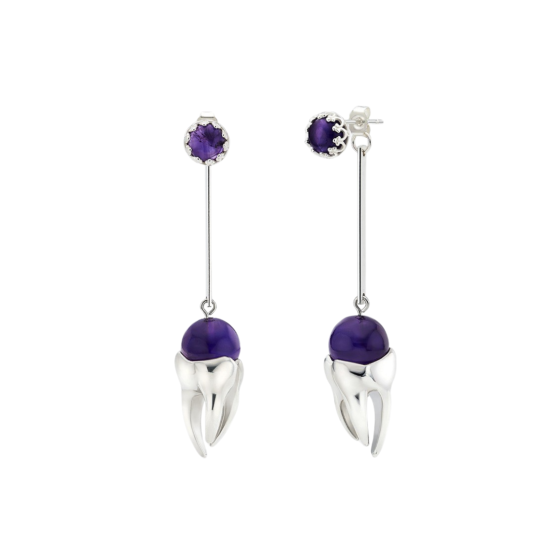 TEETH-N046 Teeth Drop Earrings - 대표 이미지 #1
