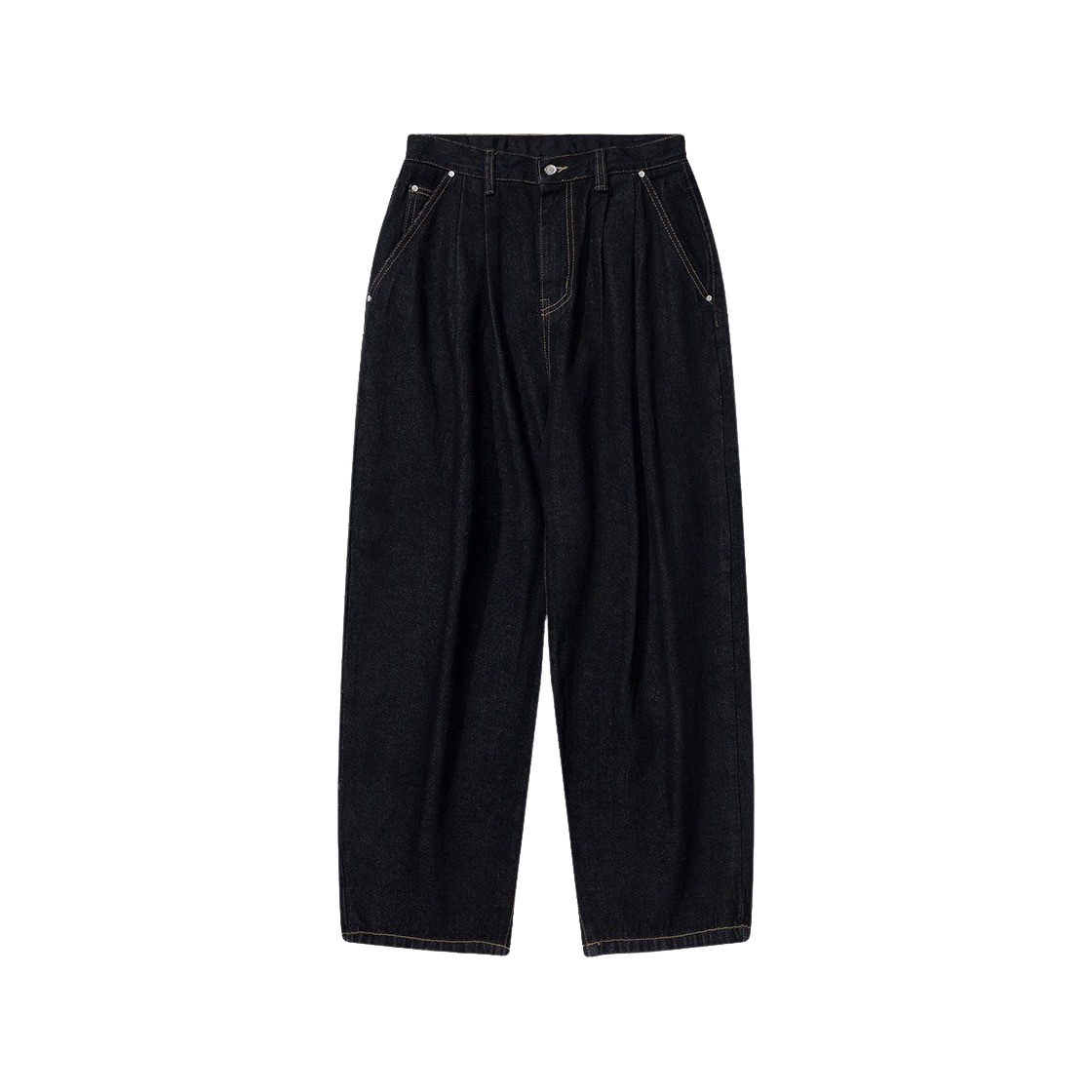 RD100600BK RDVZ Deep Tuck Point Denim Pants Black - 대표 이미지 #1