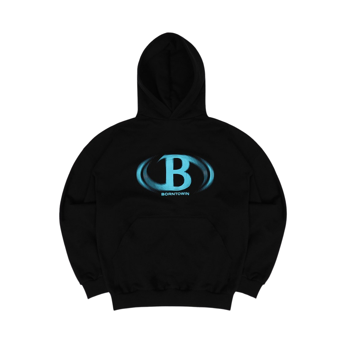 본투윈 플래시 온 B 로고 후디 블랙