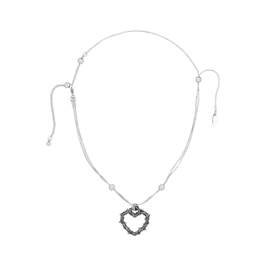 NO610B Sentiments No.610 Spike Heart Necklace Black