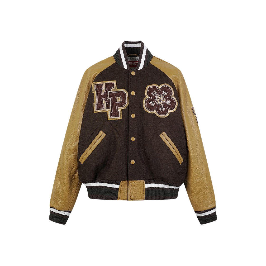 겐조 보케 플라워 바시티 봄버 자켓 다크 브라운 - 24FW(Kenzo Boke Flower Varsity Bomber Jacket Dark Brown - 24FW)
