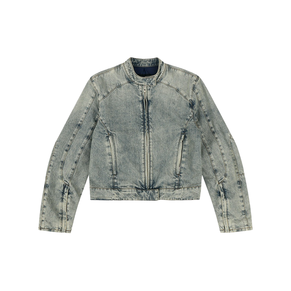 엔타이어스튜디오 모토 데님 자켓 서피스 웨이브(Entire Studios Moto Denim Jacket Surface Wave)