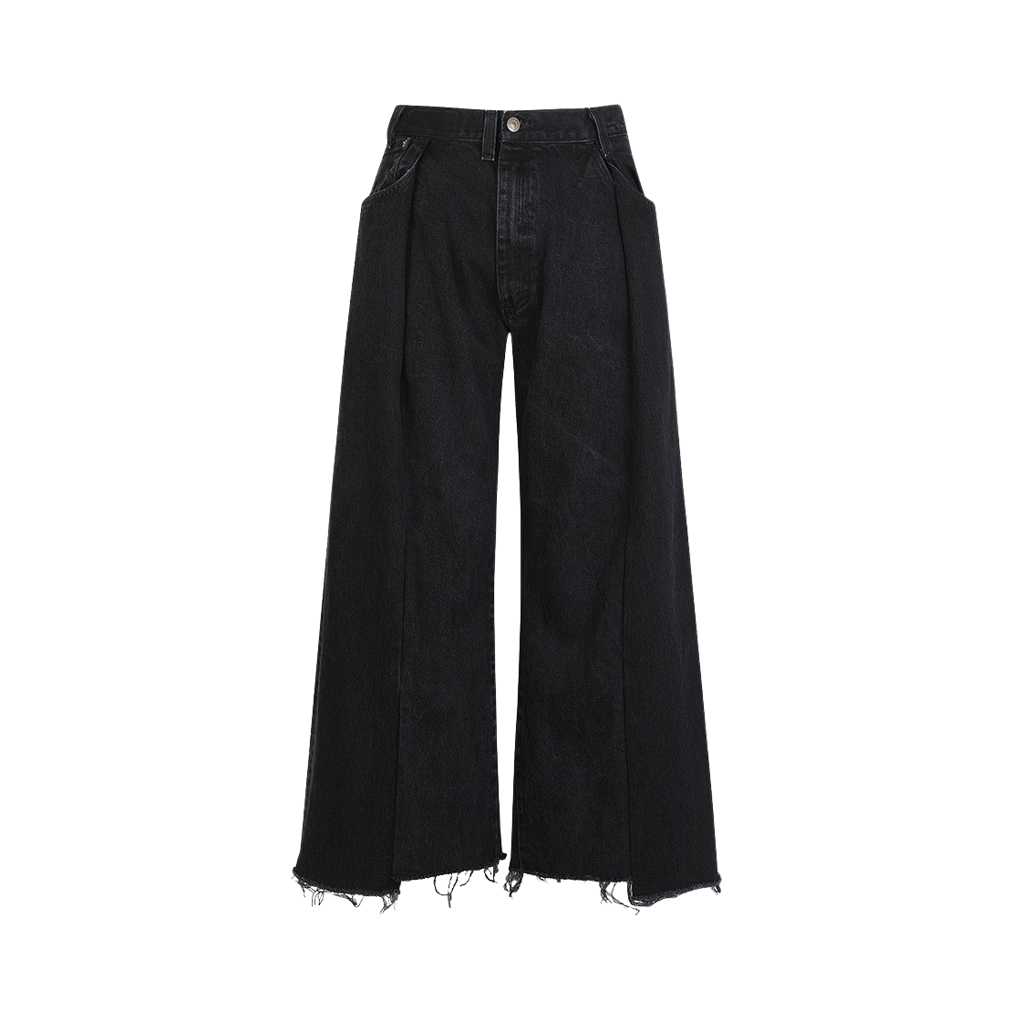 KW4BPADNC03BK 77circa Circa Make Vertically Cut Back Wide Denim Pants Black