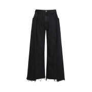 77circa Circa Make Vertically Cut Back Wide Denim Pants Black