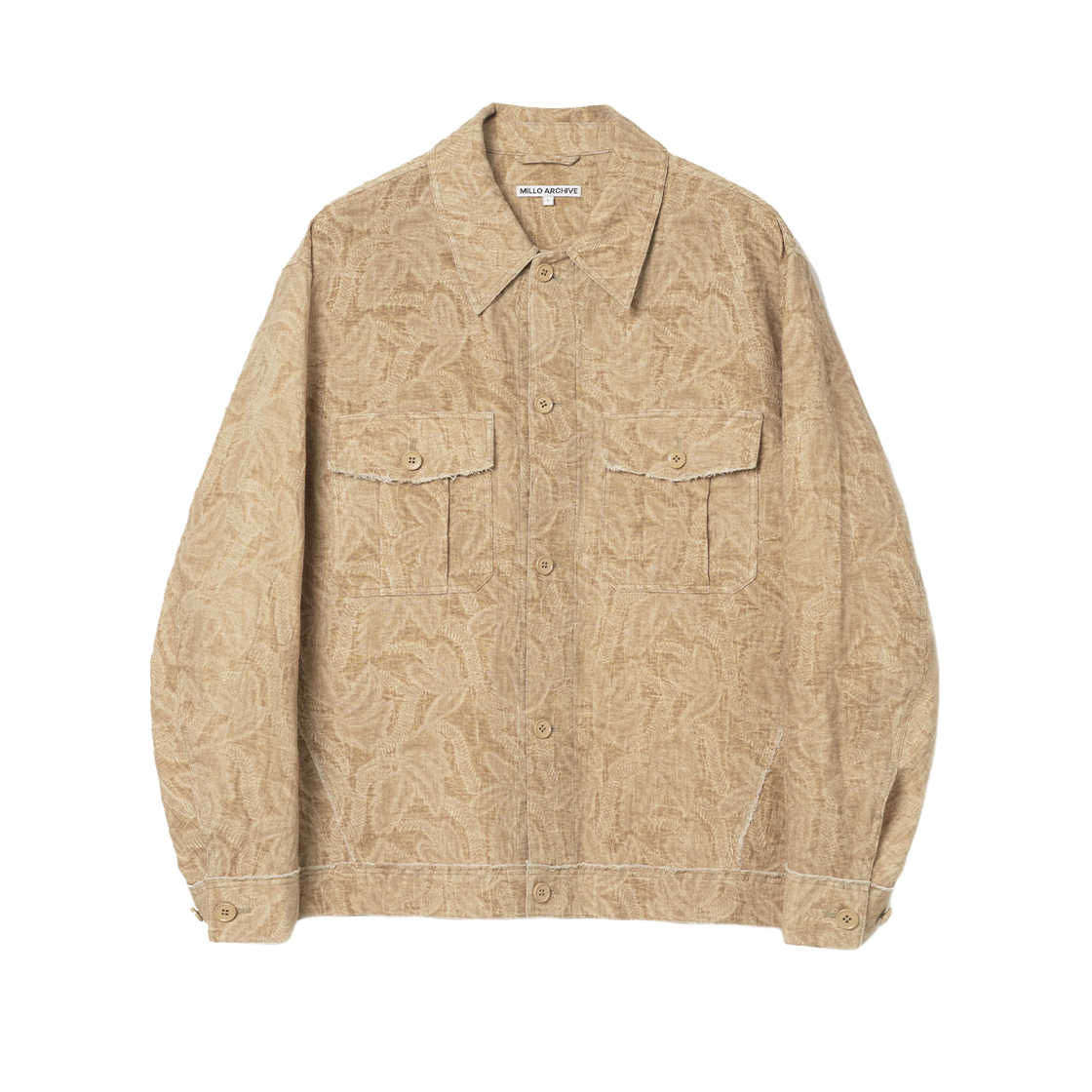 밀로 아카이브 믹스드 패브릭 셔츠 자켓 샌드 베이지