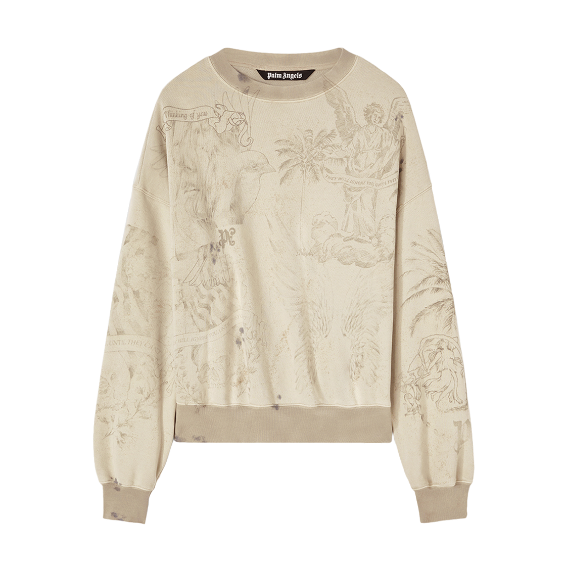 팜엔젤스 펜슬 올오버 크루 아이보리(Palm Angels Pencil All Over Crew Ivory) - 1